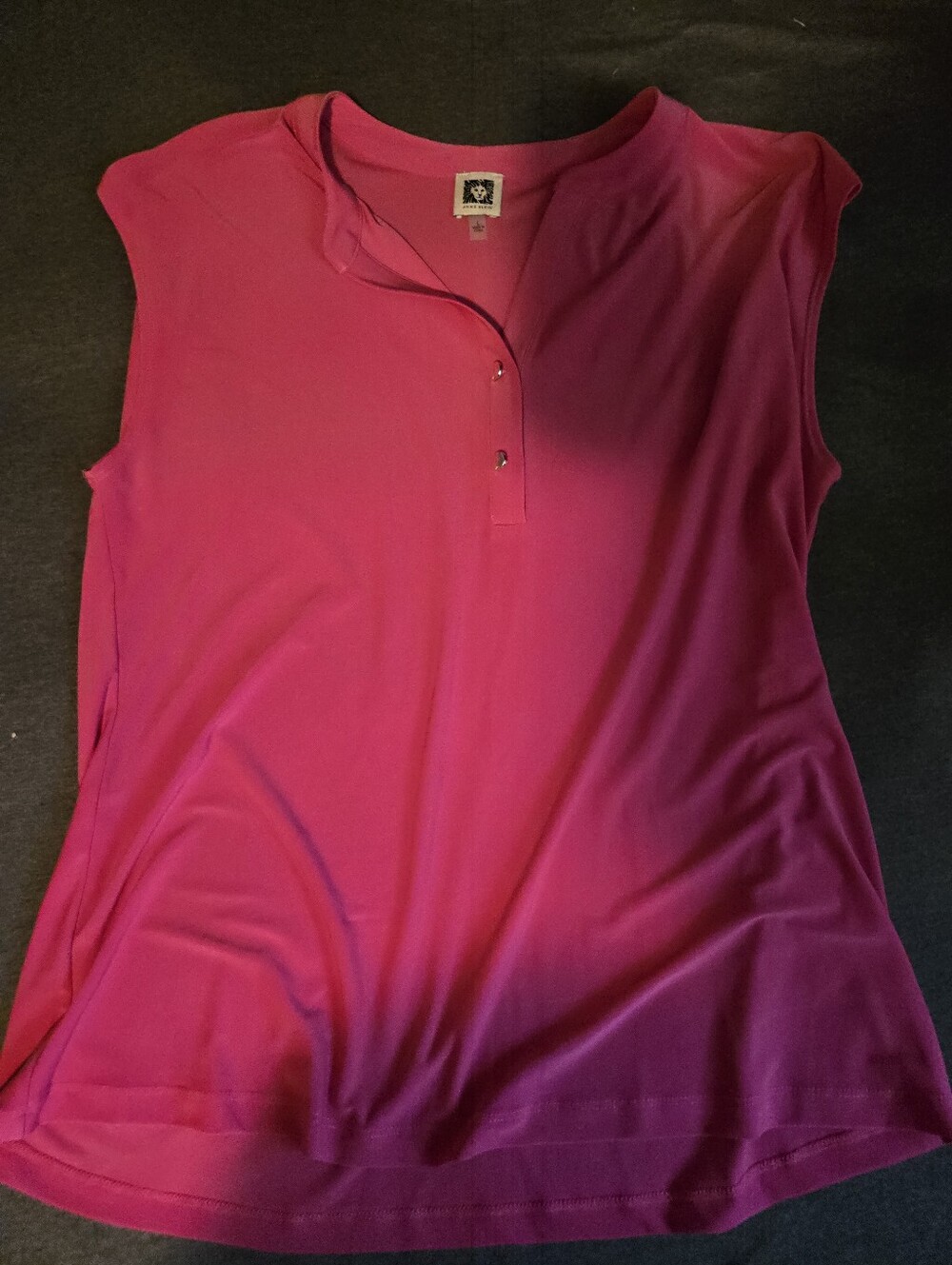 Anne Klien Sleeveless Pink Polo Tank Top